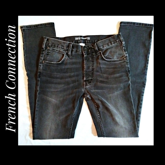 Men's French Connection Black Wash Jeans 28/33